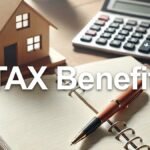 Tax Benefits of Real Estate Investment You Need to Know Calculator, tax forms, and a house representing real estate tax benefits.